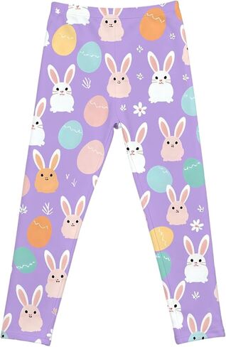 Leggings for Girls Novelty Easter Eggs Printed Ankle Length High Waisted Leggings Casual Stretchy Yoga Workout in Saudi Arabia