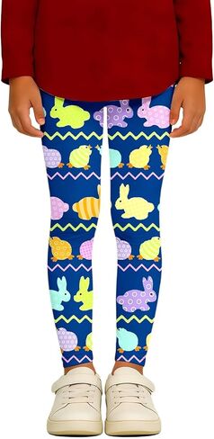 Leggings for Girls Novelty Easter Eggs Printed Ankle Length High Waisted Leggings Casual Stretchy Yoga Workout in Saudi Arabia
