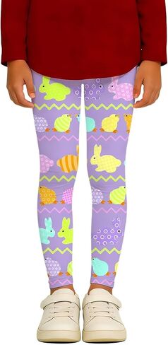 Leggings for Girls Novelty Easter Eggs Printed Ankle Length High Waisted Leggings Casual Stretchy Yoga Workout in Saudi Arabia