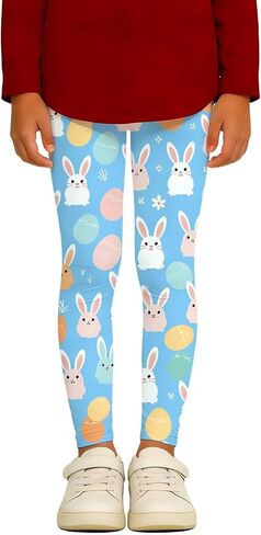 Leggings for Girls Novelty Easter Eggs Printed Ankle Length High Waisted Leggings Casual Stretchy Yoga Workout in Saudi Arabia