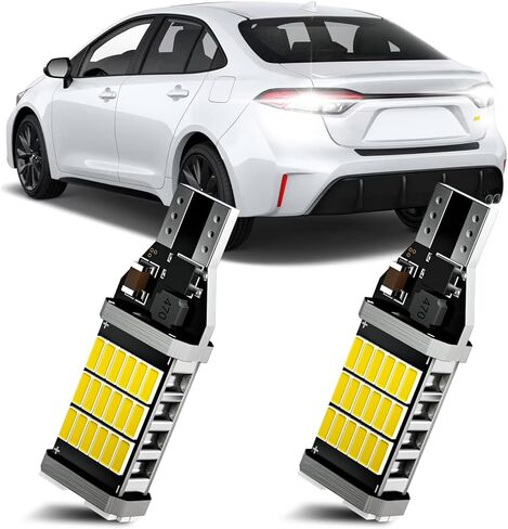 2PCS Corolla LED Reverse Lights for 1998-2024 Toyota Corolla, 6500K Cool White Super Bright Corolla Back up Lights, 2835 45-SMD Chipsets Error Free, Upgraded Backup Lights Bulbs Replacement in Kuwait