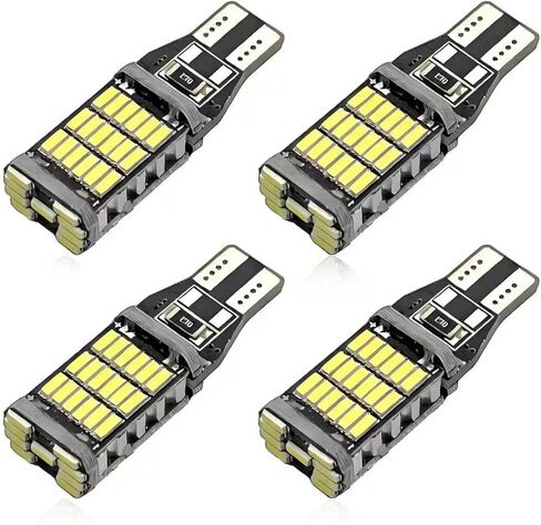4 قطع مصابيح LED عكسية، شرائح فائقة السطوع 45 4014، مصابيح فرامل للسيارات والشاحنات RVs (أبيض) in Saudi Arabia