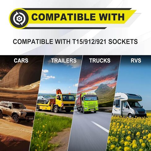 4 قطع مصابيح LED عكسية، شرائح فائقة السطوع 45 4014، مصابيح فرامل للسيارات والشاحنات RVs (أبيض) in Saudi Arabia