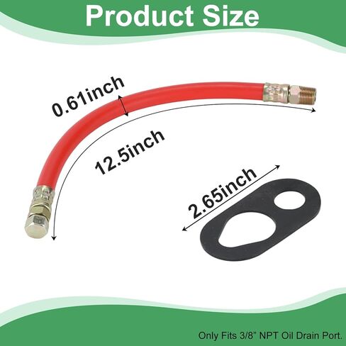خرطوم تصريف الزيت 3/8 بوصة لتغيير زيت المحرك، استبدال STAN1438، خرطوم تصريف 12.5 بوصة مناسب لـ Tecumseh Kohler مع منفذ تصريف 3/8 بوصة in Kuwait