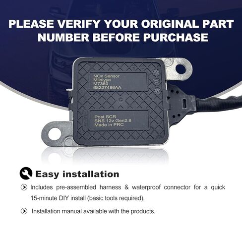 68227486AA Outlet NOx Sensor Nitrogen Oxide Sensor for 5WK97360 2014-2017 Dodege Ram 2500 3500 4500 5500 6.7L in Saudi Arabia