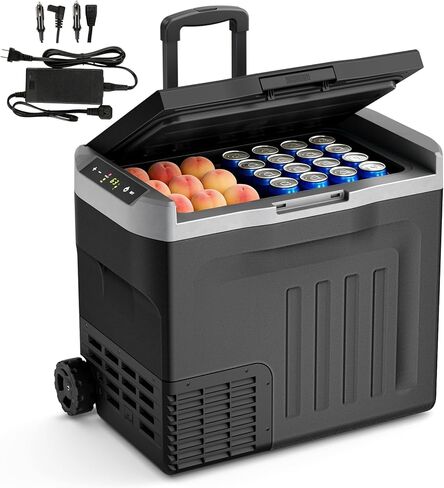 ثلاجة أنتاركتيك ستار 12 فولت، 68 كيو تي (64 لتر) ضاغط تبريد كهربائي، -4 ℉ ~ 68 ℉ ثلاجة محمولة، ثلاجة سيارة 12/24 فولت تيار مستمر 100-240 فولت تيار متردد مع عجلات وسلتين للتخييم، عربة سكن متنقلة، سيارة، أسود in Kuwait