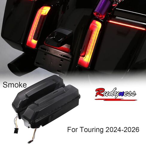 طقم إشارة ضوء خلفي لحقيبة السرج LED من الدخان لدراجة Harley Touring Street Road Glide FLTRHSE 2023-2025 (الضوء الخلفي الدخاني) in Kuwait