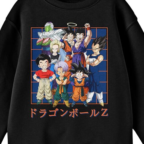 سترة Bioworld Dragon Ball Z Group ذات طابع فني ورقبة دائرية وأكمام طويلة للشباب باللون الأسود in Saudi Arabia