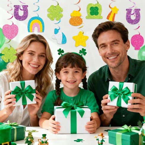 JarThenaAMCS 20 قطعة ديكور عيد القديس باتريك، دوامات معلقة، حلية محظوظة، مستلزمات سقف للمنزل الداخلي والخارجي، مستلزمات ديكور المكتب in Kuwait