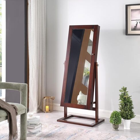 خزانة ملابس للمجوهرات قائمة بذاتها من منتجات برومان مع مرآة كاملة الطول، ومنظم تخزين المكياج، وإسبريسو in Kuwait