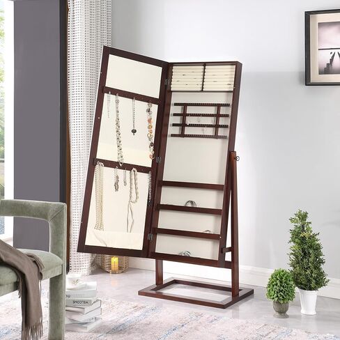 خزانة ملابس للمجوهرات قائمة بذاتها من منتجات برومان مع مرآة كاملة الطول، ومنظم تخزين المكياج، وإسبريسو in Kuwait