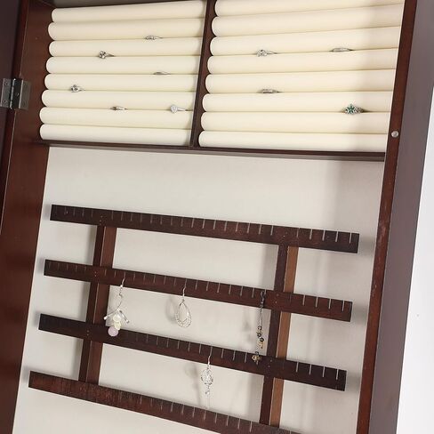 خزانة ملابس للمجوهرات قائمة بذاتها من منتجات برومان مع مرآة كاملة الطول، ومنظم تخزين المكياج، وإسبريسو in Kuwait