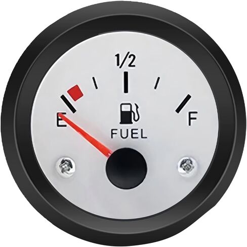 Fuel Level Gauge, 12V E-1/2-F Pointer Marine Fuel Gauge Kit, 2.22" Vehicle Tank Gauge Replacement Accessories, Universal for Most Cars, Boats, Vessels, Marine Trucks, Motorcycles (Black) in Saudi Arabia