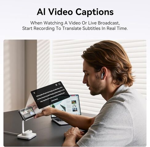 سماعات أذن MINISO MS106 AI Translator، سماعات أذن ترجمة 3 في 1 في الوقت الفعلي تدعم 135 لغة، Audiofonos Traductores Inglés Español، جهاز ترجمة بلوتوث 6.0 لتعلم الأعمال أثناء السفر in Kuwait