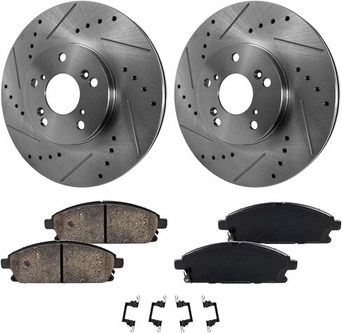 مجموعة قرص الفرامل الأمامية البديلة ومجموعة الوسادة تناسب Acura MDX 2003-2004 3.5L V6 (قرص أمامي 299.97 مم) in Kuwait