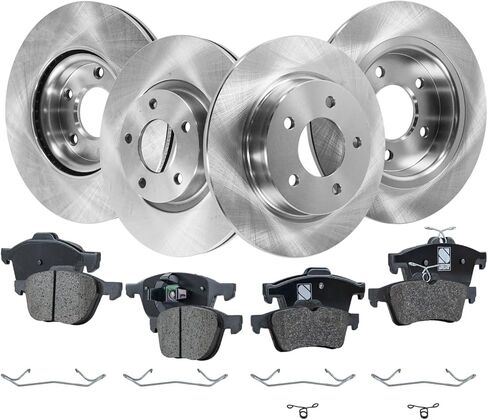 طقم قرص الفرامل والوسادة البديلة يناسب Mazda 3 2004-2009 2.3L Hatchback (مجموعة العجلات الأمامية والخلفية) in Saudi Arabia
