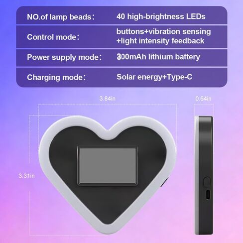 مصابيح LED محيطة للسيارة، مصابيح نافذة السيارة على شكل قلب تعمل بالطاقة الشمسية مع أوضاع متعددة - ديكور جو رومانسي قابل لإعادة الشحن للسيارات، هدية عيد الحب للأزواج والنساء والرجال (ملونة*1) in Kuwait