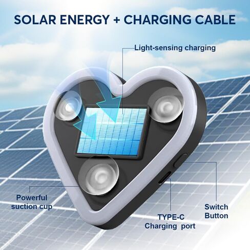 مصابيح LED محيطة للسيارة، مصابيح نافذة السيارة على شكل قلب تعمل بالطاقة الشمسية مع أوضاع متعددة - ديكور جو رومانسي قابل لإعادة الشحن للسيارات، هدية عيد الحب للأزواج والنساء والرجال (ملونة*1) in Kuwait