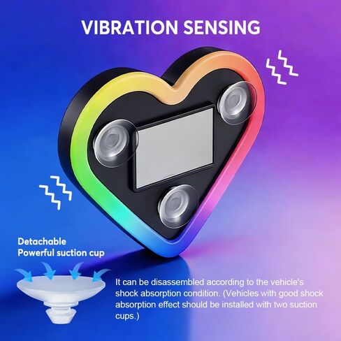 مصابيح LED محيطة للسيارة، مصابيح نافذة السيارة على شكل قلب تعمل بالطاقة الشمسية مع أوضاع متعددة - ديكور جو رومانسي قابل لإعادة الشحن للسيارات، هدية عيد الحب للأزواج والنساء والرجال (ملونة*1) in Kuwait