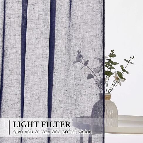 Tie Up Curtains for Bathroom - Linen Sheer Balloon Window Shade Adjustable Rod Pocket Farmhouse Roman Curtains for Kitchen/Camper RV, 1 Piece, 42 inches Wide x 63 inches Long, Dove Grey in Saudi Arabia