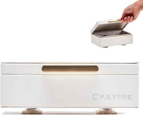 CKEYURE علبة المفاتيح | صندوق فاراداي لمفاتيح السيارة | صندوق مانع إشارة مفتاح السيارة | صندوق مفاتيح RFID | حامل المفاتيح | مفتاح آمن | صندوق مفاتيح حجب الإشارة لأمن السيارة | عملية بيد واحدة (أبيض) in Saudi Arabia