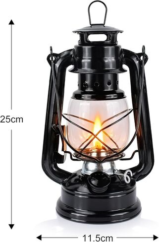 Oil lamp Kerosene lamp Hurricane Lanterns for Indoor Decorative or Emergency Use,Black - 2 Pieces in Saudi Arabia