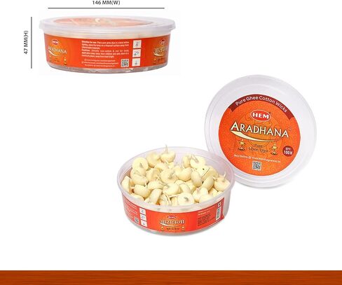Hem Aradhna Pure Ghee Diya with Batti Pack of 100 Diyas | Pooja Room Items for Home | Wax Free | Ghee Wicks for Prayers, Rituals & Special Occasions | Burning Time: 30 mins in Saudi Arabia