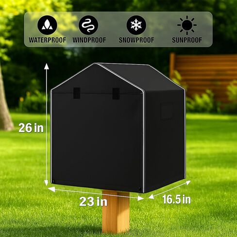 Little Free Library Cover, 600D Heavy-Duty Waterproof Protection with Roll-Up Viewing Zipper Design for All-Weather Outdoor Wooden Book Boxes-23"L X 16.5"W X 26"H in Saudi Arabia
