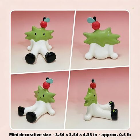 E.S. | Handmade Ceramic Figurine – Cute Mini Clay Doll for Desk Decor, A Unique Artistic Gift for Women & Collectors in Saudi Arabia