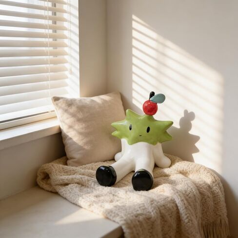 E.S. | Handmade Ceramic Figurine – Cute Mini Clay Doll for Desk Decor, A Unique Artistic Gift for Women & Collectors in Saudi Arabia