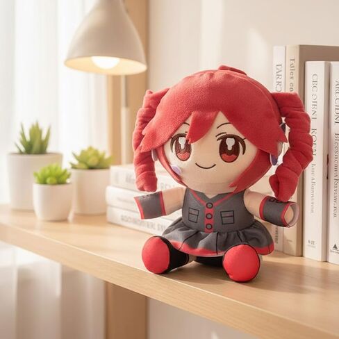 Collectible Pink Drill Twin Tail Girl Plush 22cm, Cute Anime Plush Character with 3D Twin-Drill Hair, Red and Black Outfit Figure Stuffed, Soft Anime Plushie Pillow Gift for Fans & Collectors in Saudi Arabia