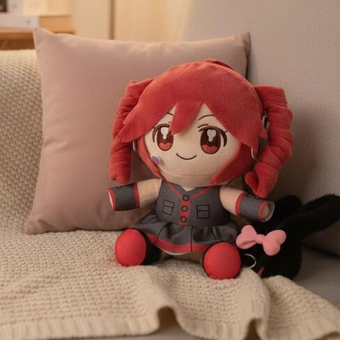 Collectible Pink Drill Twin Tail Girl Plush 22cm, Cute Anime Plush Character with 3D Twin-Drill Hair, Red and Black Outfit Figure Stuffed, Soft Anime Plushie Pillow Gift for Fans & Collectors in Saudi Arabia