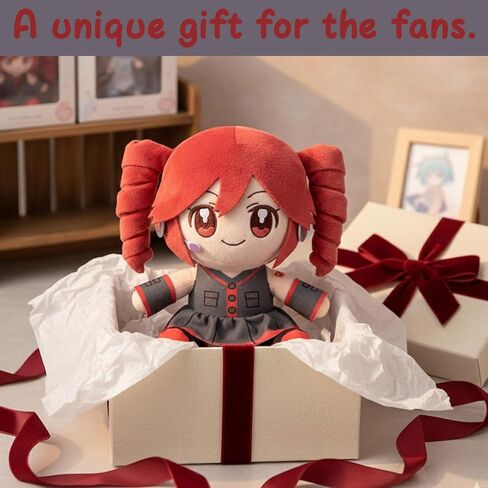 Collectible Pink Drill Twin Tail Girl Plush 22cm, Cute Anime Plush Character with 3D Twin-Drill Hair, Red and Black Outfit Figure Stuffed, Soft Anime Plushie Pillow Gift for Fans & Collectors in Saudi Arabia