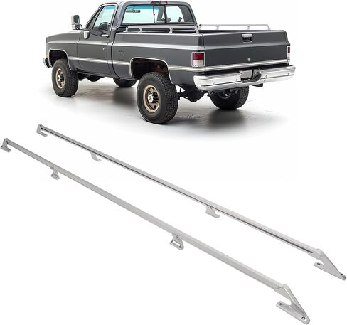 7.36Ft Truck Bed Rail Compatible with 1967-1987 Chevy Chevrolet GMC & 1988-1991 Heavy Duty Long Bed Trucks Side Rail Aluminium Alloy Powder Coated Silvery (Pair) in Saudi Arabia