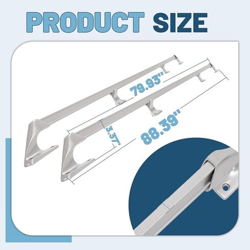 7.36Ft Truck Bed Rail Compatible with 1967-1987 Chevy Chevrolet GMC & 1988-1991 Heavy Duty Long Bed Trucks Side Rail Aluminium Alloy Powder Coated Silvery (Pair) in Saudi Arabia