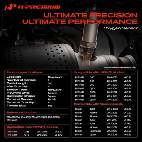 A-Premium 234-9135 Upstream O2 Oxygen Sensor Compatible with Nissan Altima Frontier Pathfinder Sentra Xterra & Infiniti FX35 FX37 & Chevrolet City Express, Replace# 22693-1MR0A, 22693-1JA0A in Kuwait