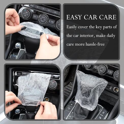 50PCS Disposable Car Seat Covers,Plastic Seat Covers for Cars Includes Steering Wheel/Seats/Shifter Cover,Universal Disposable Seats Cover for Cars Interior Accessories in Saudi Arabia