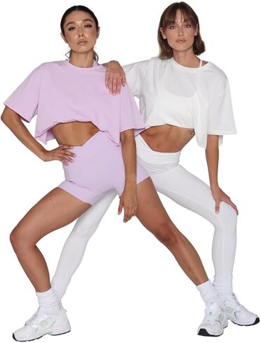 Over The Top Cropped Shirt - Women’s Workout Crop Top, Cropped Tank Top, Gym Shirt Women, Breathable Activewear Top for Yoga in Saudi Arabia