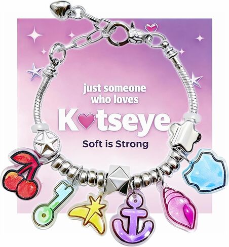 أساور مستوحاة من KATSEYE Merch for Fans، Guardian Shield، Limitless Key، Stellar Tiara، Dual Cherry، Dream Anchor، غلاف مهدئ مع بطاقة وردية على طراز K-pop لهدايا الحفلات الموسيقية in Kuwait