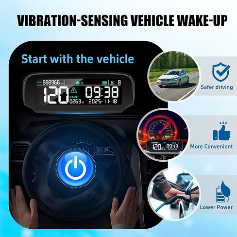 عداد السرعة الرقمي لتحديد المواقع ميلا في الساعة لشحن عداد المسافات بالسيارة بالطاقة الشمسية مع شاشة LCD إنذار السرعة الزائدة X100 in Kuwait