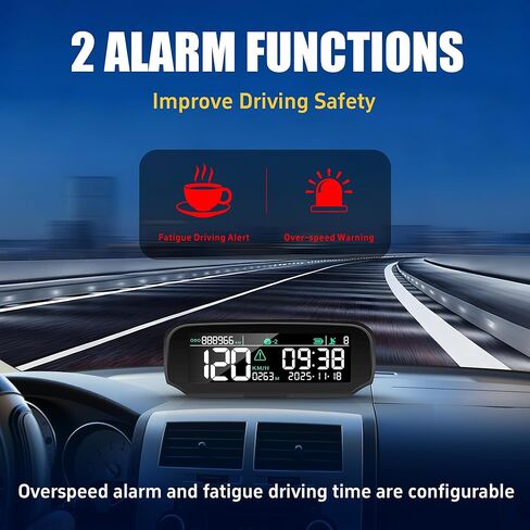 عداد السرعة الرقمي لتحديد المواقع ميلا في الساعة لشحن عداد المسافات بالسيارة بالطاقة الشمسية مع شاشة LCD إنذار السرعة الزائدة X100 in Kuwait