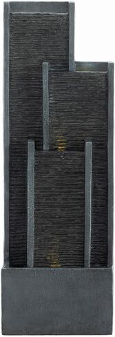 40 Inch Modern Outdoor Water Fountain, Floor Standing Cascading Waterfall with Contemporary Curves, Suitable for Porch, Office, Home Garden, Patio in Saudi Arabia