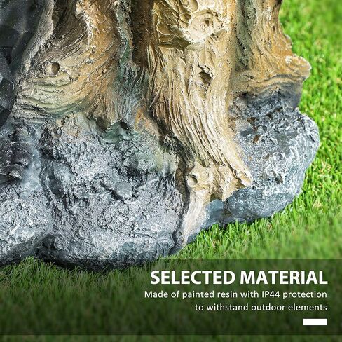 3-Tier Garden Fountain with LED Lights and Bear Design in Kuwait