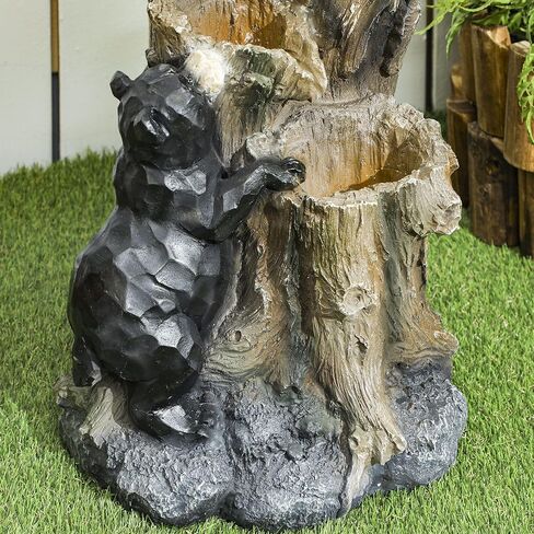 3-Tier Garden Fountain with LED Lights and Bear Design in Kuwait