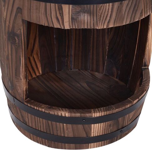 Wooden Barrel Water Fountain with Flower Planting Layer in Kuwait