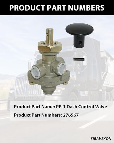 276567 صمام التحكم في داش PP-1 40 رطل لكل بوصة مربعة | صمام فرامل الطوارئ للدفع/السحب 1/8 بوصة NPT | يستبدل Bendix 276567، Haldex KN20021 لشبه الشاحنة والمقطورة in Kuwait
