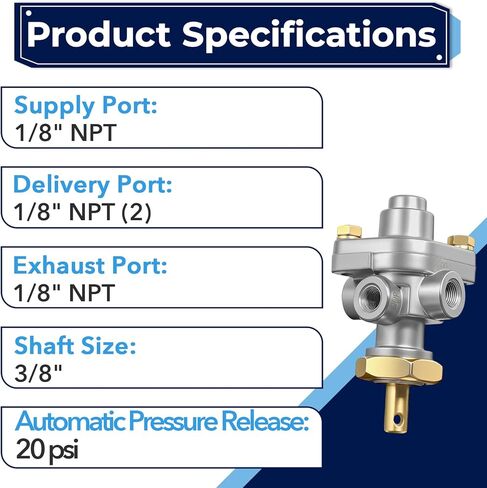 276566 PP-1 Dash Control Valve Compatible with Bendix 276566 Haldex KN20021, Brake Control Valve 20PSI 1/8" Push/Pull in Saudi Arabia