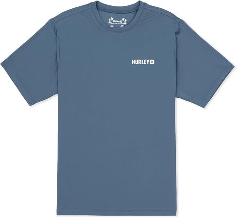 قميص Hurley رجالي بأكمام قصيرة هجين بعامل حماية من الأشعة فوق البنفسجية 50+، قميص سباحة Rashguard سريع الجفاف in Saudi Arabia