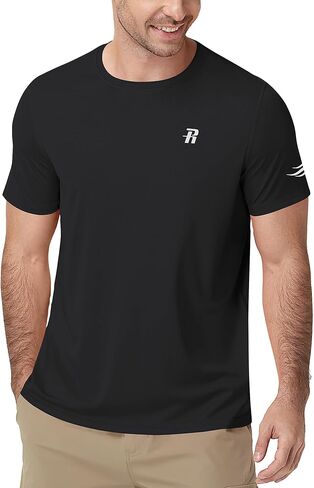 تي شيرت سباحة رجالي Runhit بعامل حماية من أشعة الشمس 50+، واقي من الطفح الجلدي بأكمام قصيرة للرجال، حماية من أشعة الشمس فوق البنفسجية بعامل حماية من الشمس سريع الجفاف ومياه الشاطئ in Kuwait