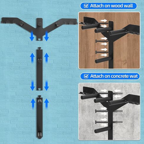 حامل أثقال فردي للتخزين على الحائط مع مسحوق أسود مطلي لصالة الألعاب الرياضية المنزلية، وصالة الألعاب الرياضية في المرآب (قطعتان) in Kuwait